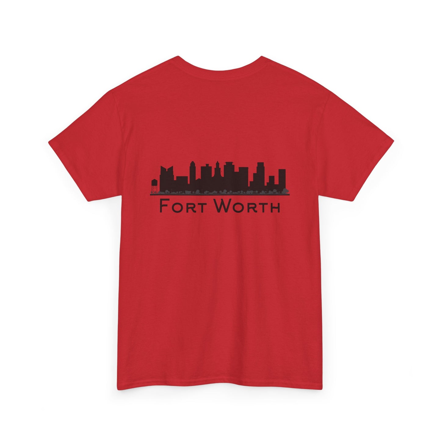 Fort Worth Skyline T-Shirt — Texas Outline Chest Logo