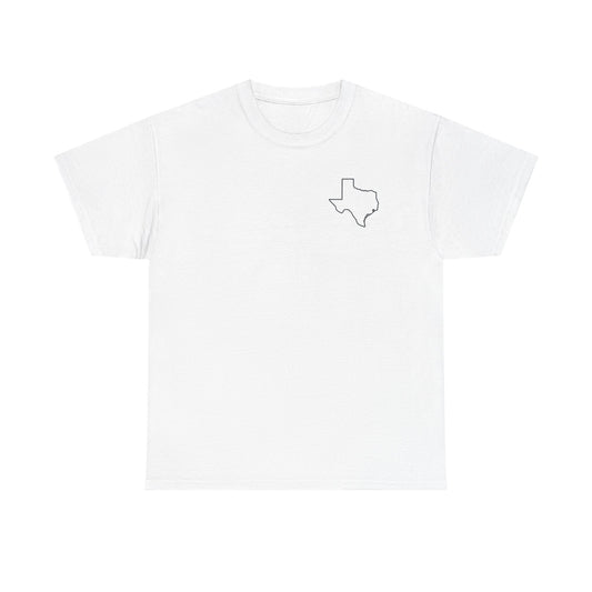 Fort Worth Skyline T-Shirt — Texas Outline Chest Logo