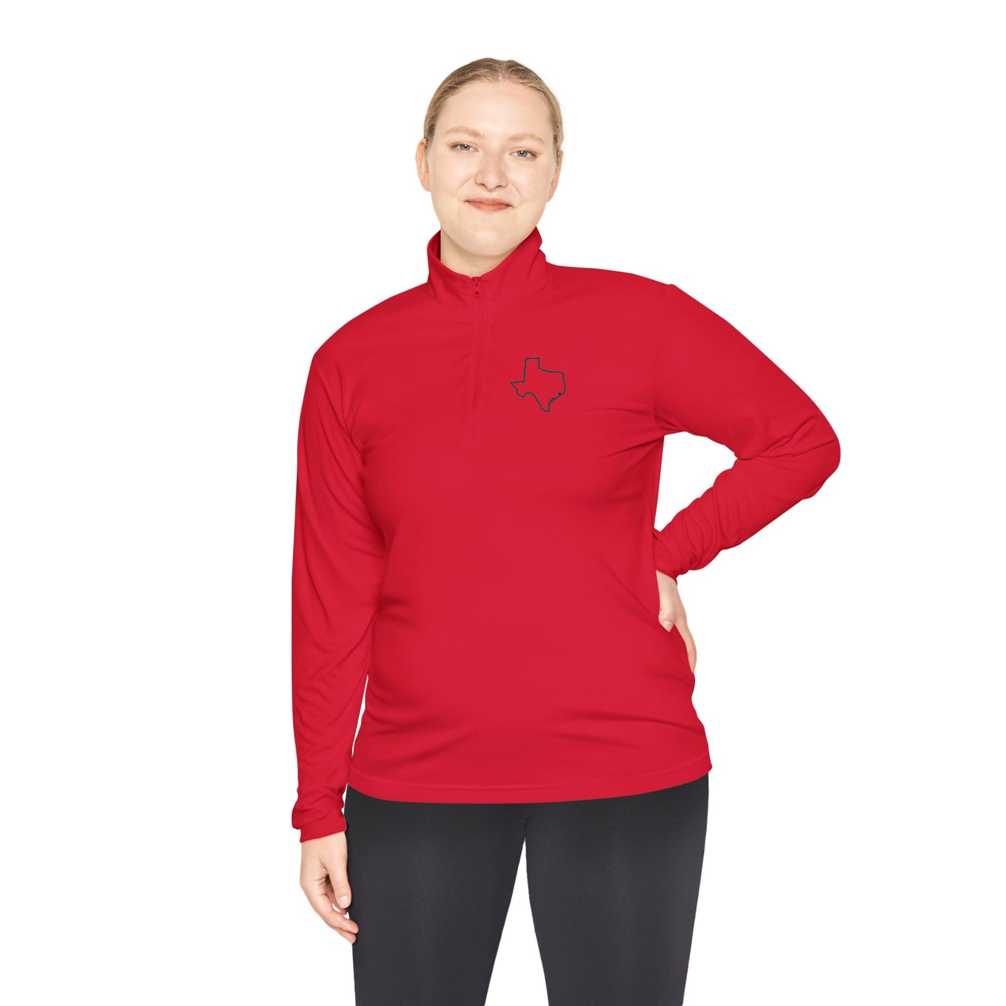 Texas Outline Quarter-Zip Pullover. Logo Only