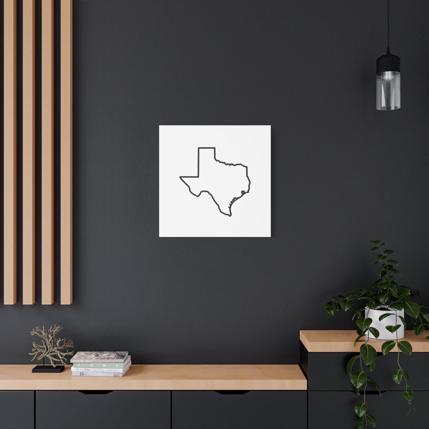 Texas Outline Canvas Wall Art