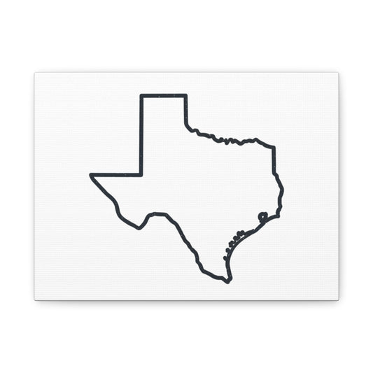 Texas Outline Canvas Wall Art