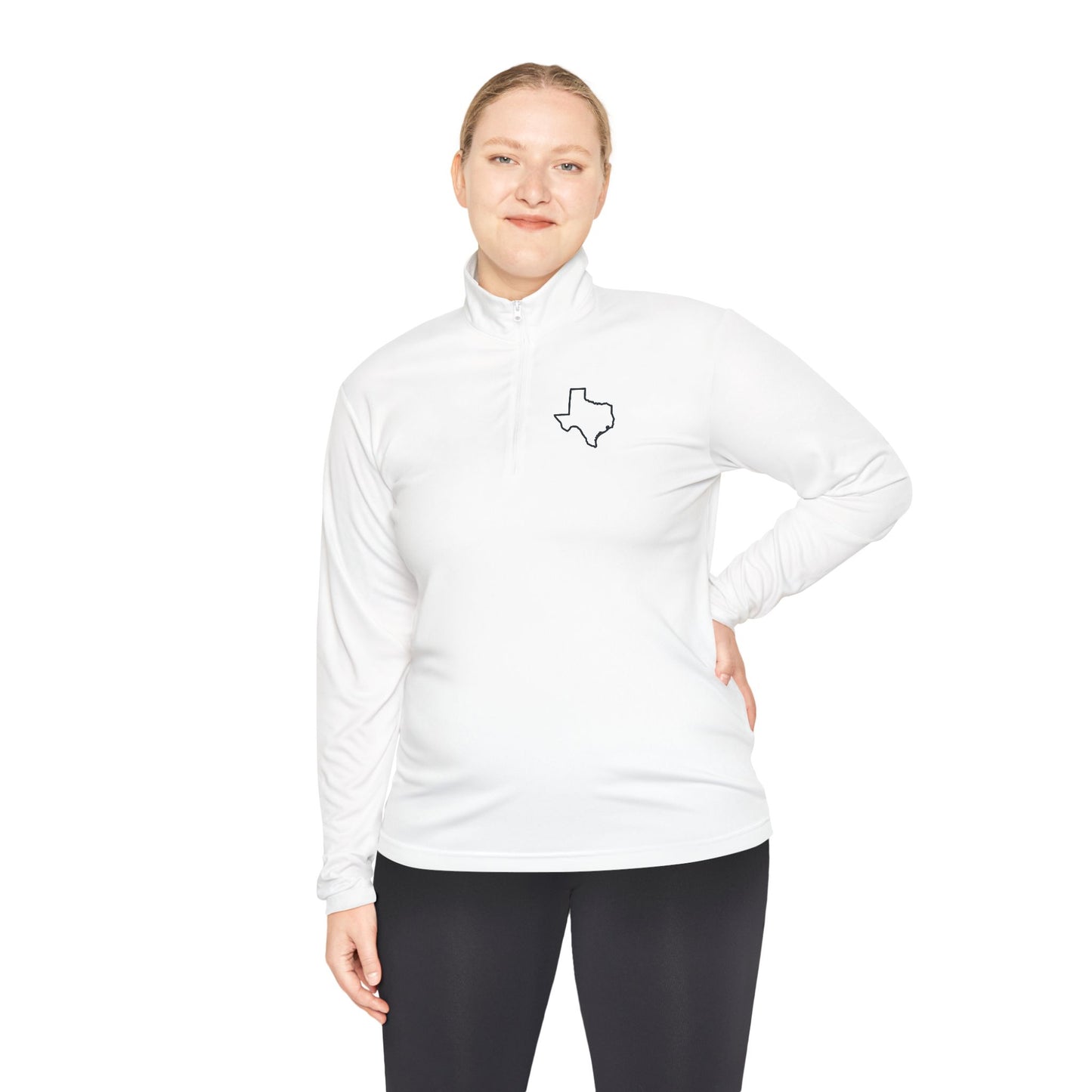 Texas Outline Quarter-Zip Pullover. Logo Only