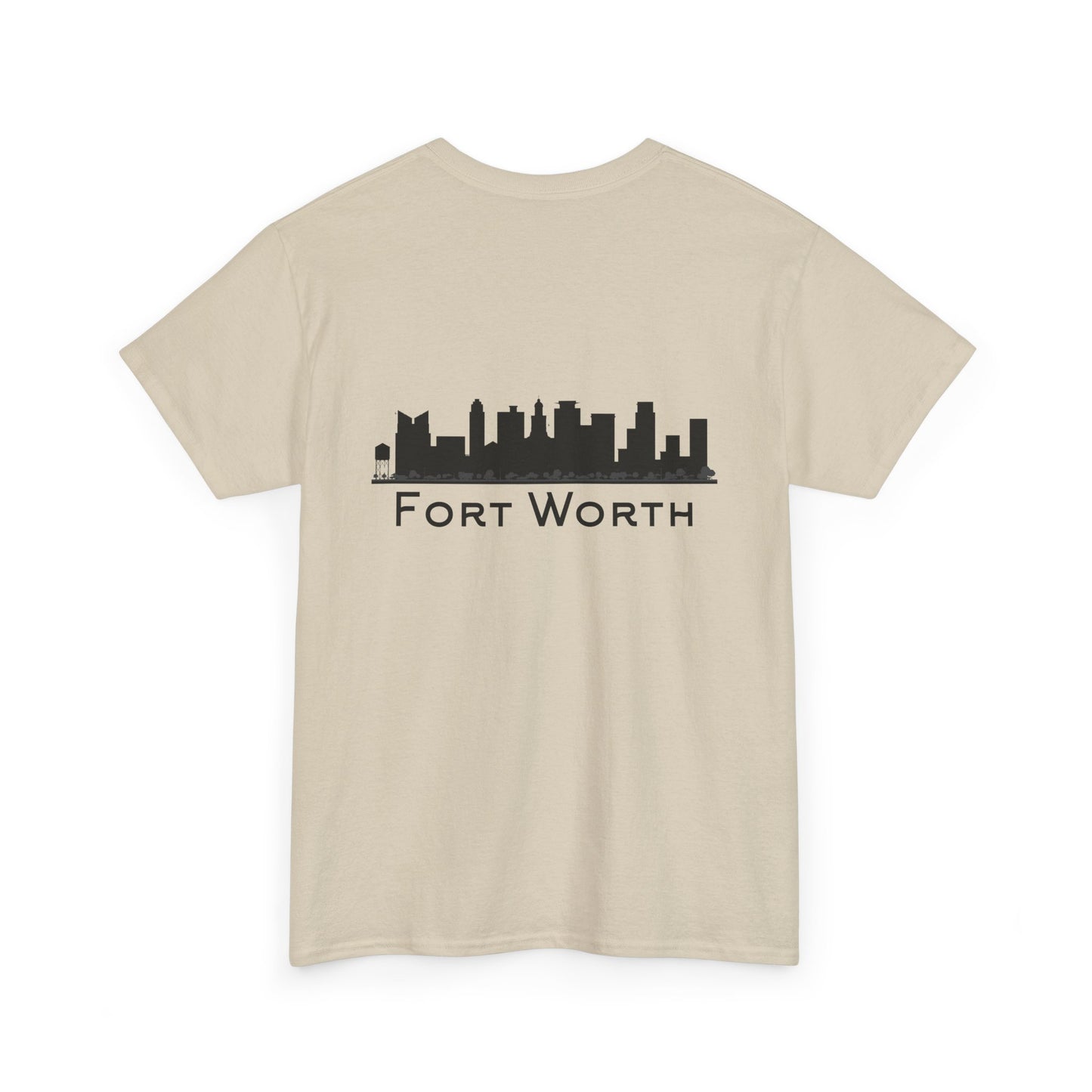 Fort Worth Skyline T-Shirt — Texas Outline Chest Logo
