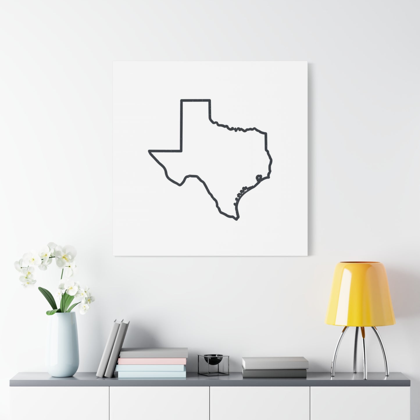 Texas Outline Canvas Wall Art