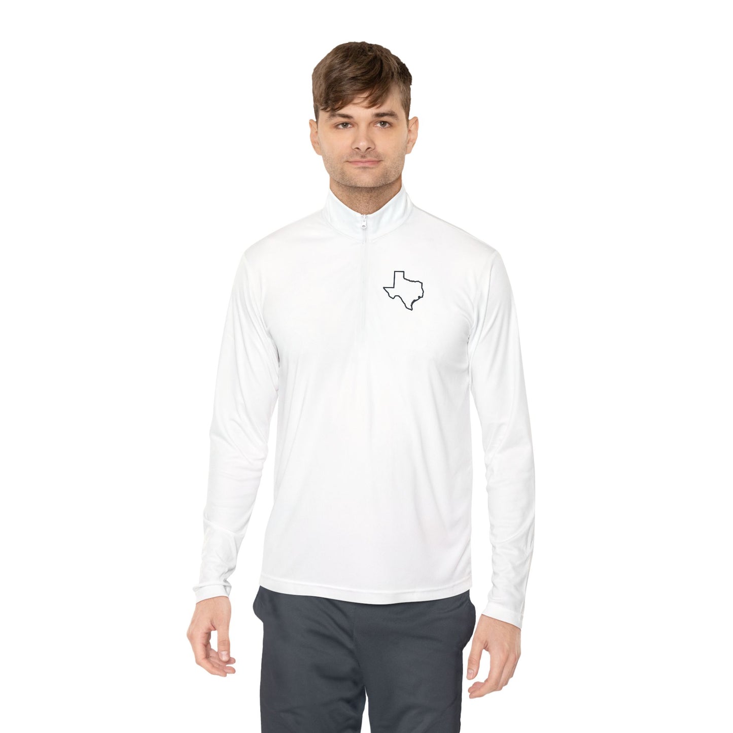 Texas Outline Quarter-Zip Pullover. Logo Only