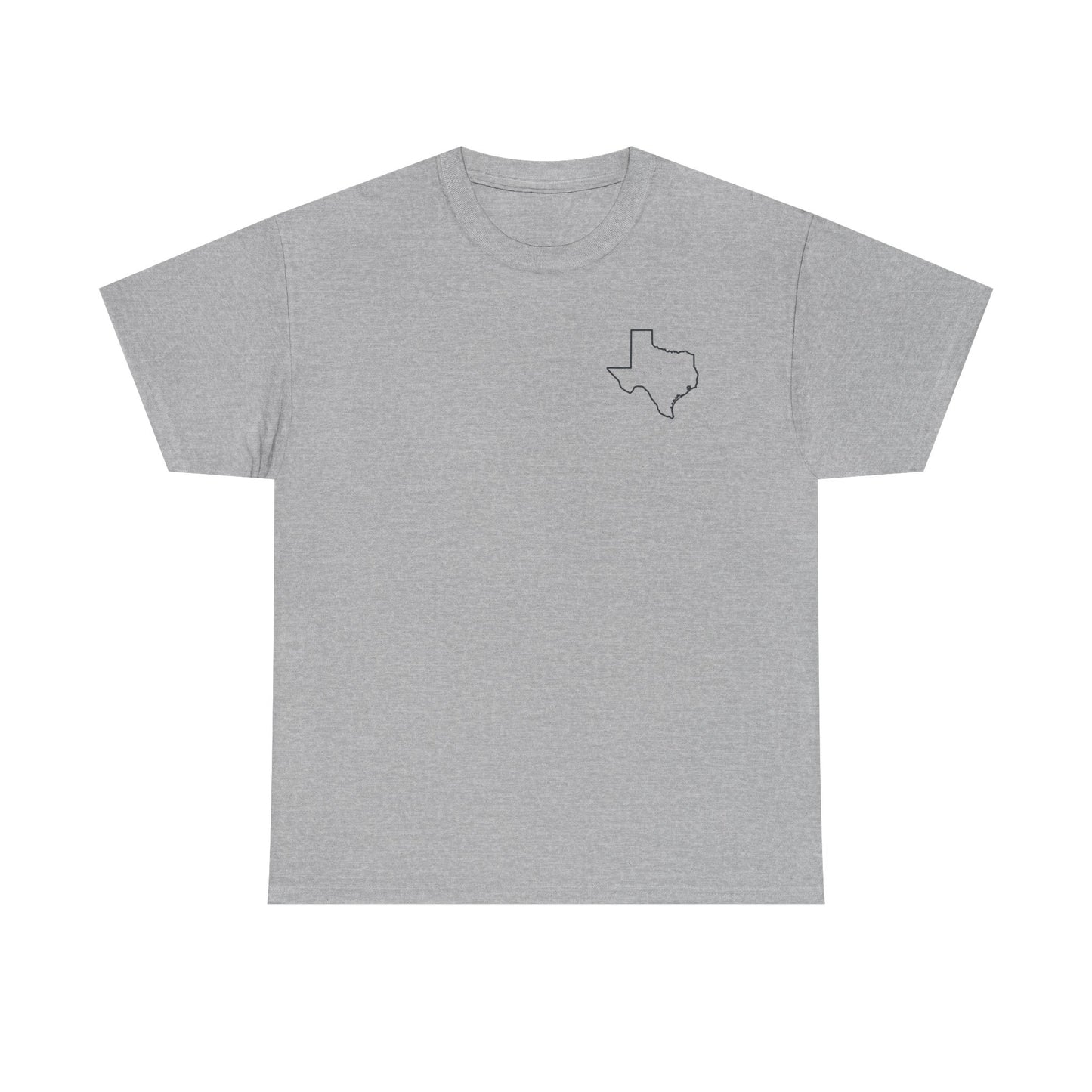 Fort Worth Skyline T-Shirt — Texas Outline Chest Logo