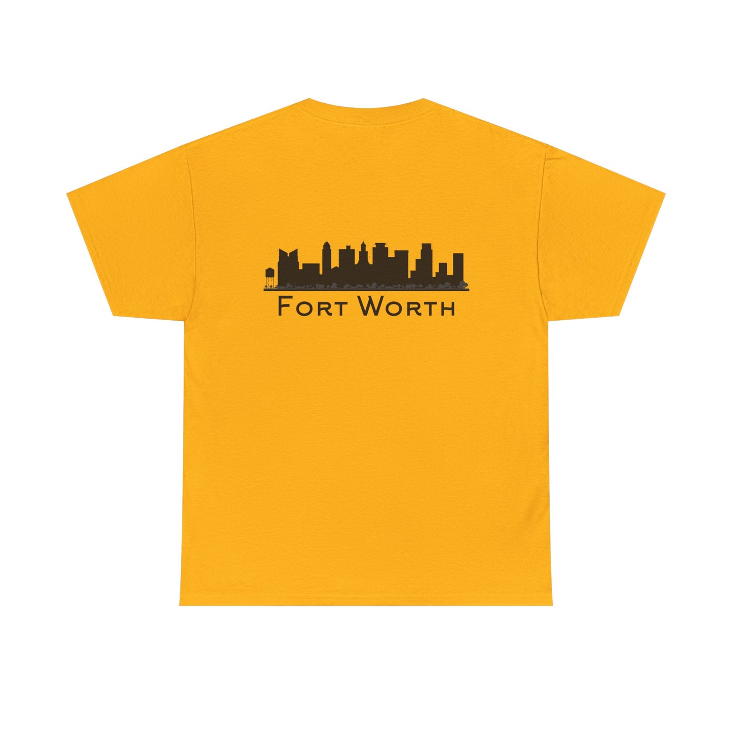Fort Worth Skyline T-Shirt — Texas Outline Chest Logo