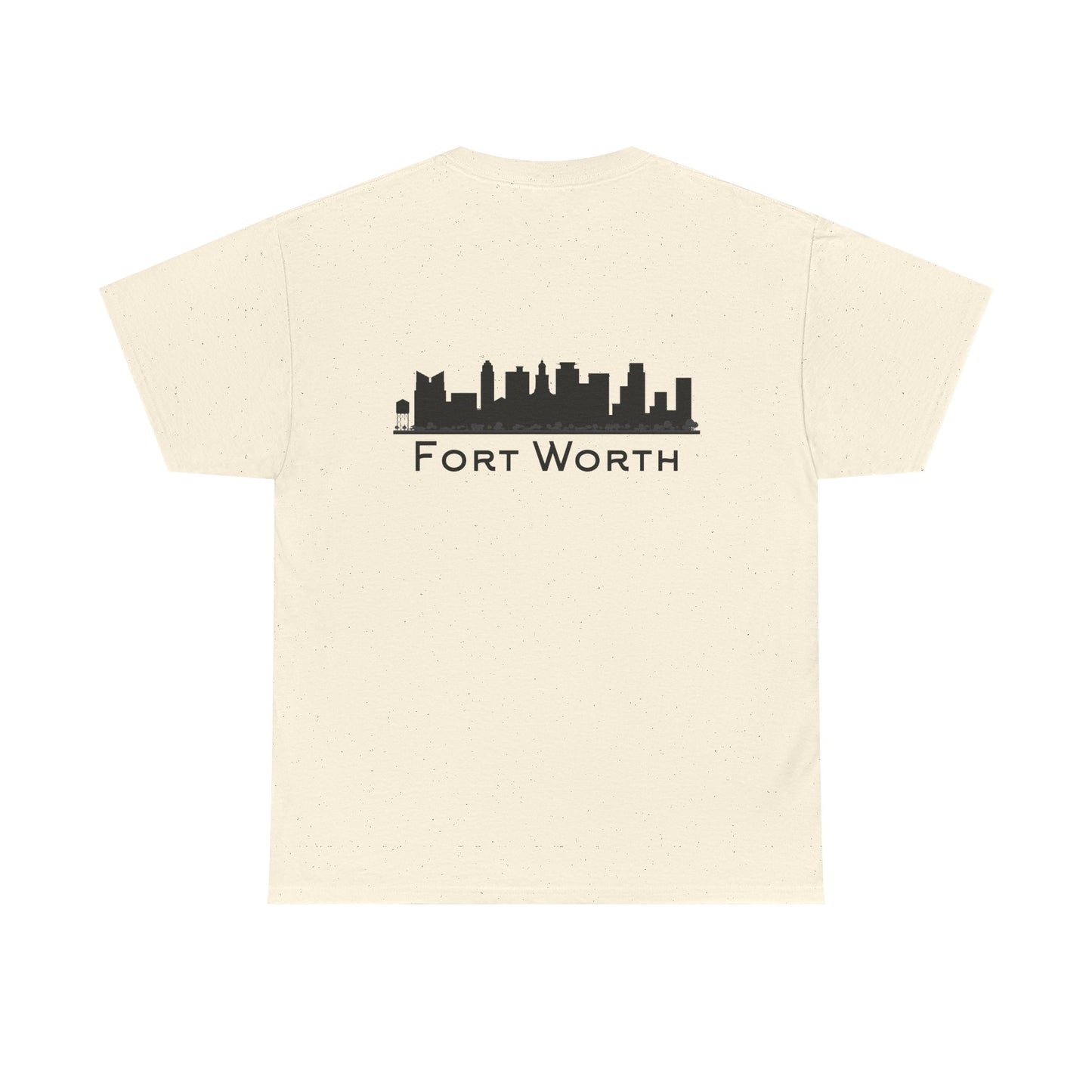 Fort Worth Skyline T-Shirt — Texas Outline Chest Logo