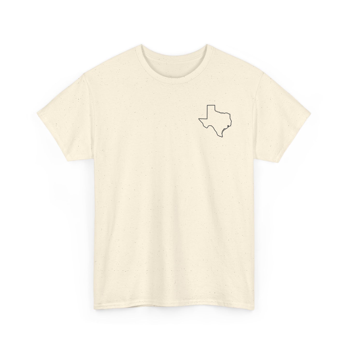 Texas Flag Outline T‑Shirt — Small Chest & Back Texas Map Design