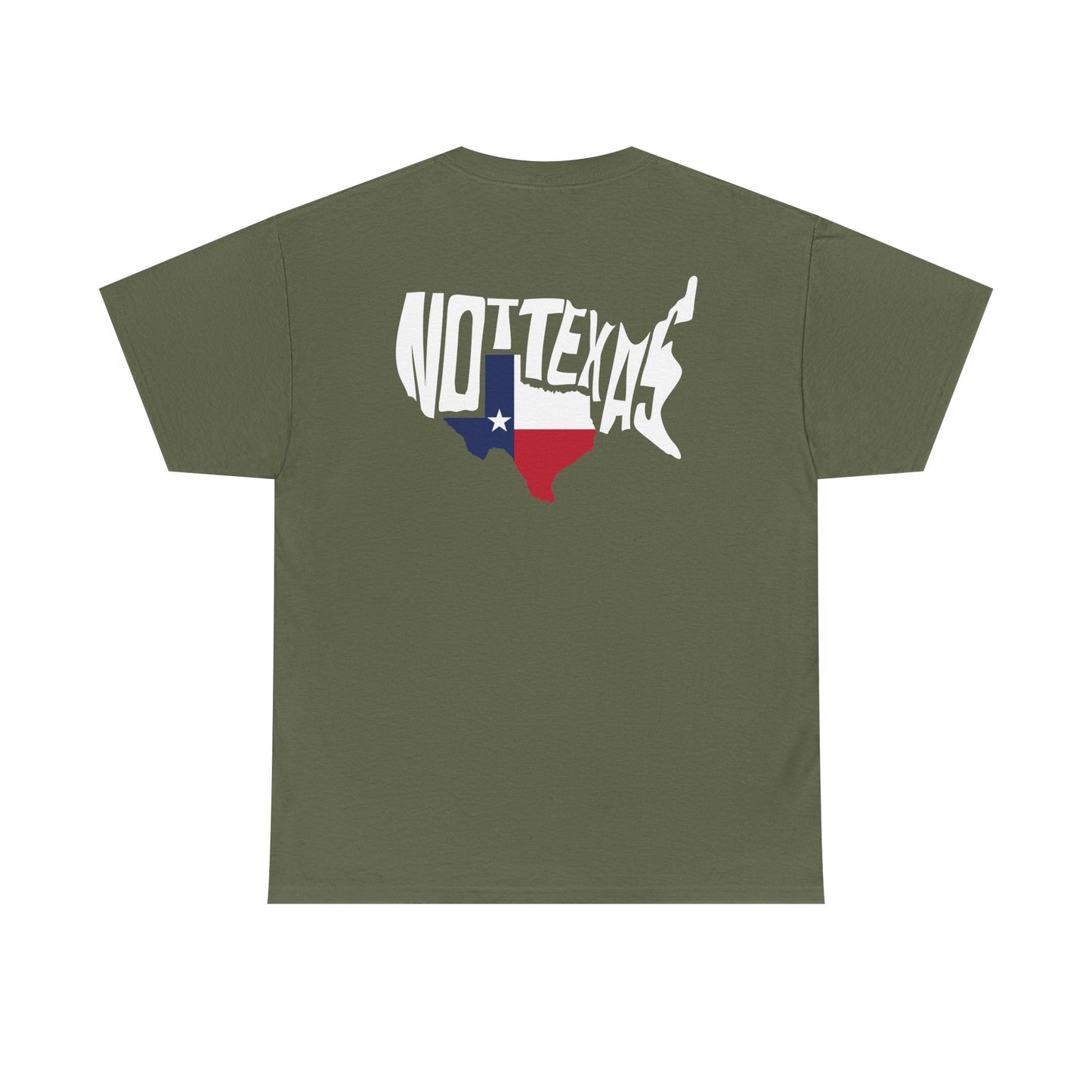 Texas Flag Outline T‑Shirt — Small Chest & Back Texas Map Design