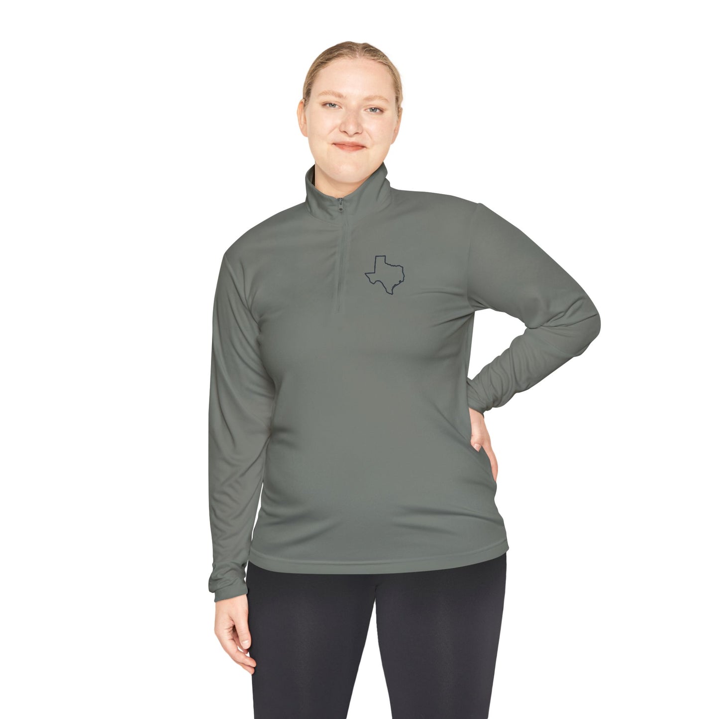 Texas Outline Quarter-Zip Pullover. Logo Only