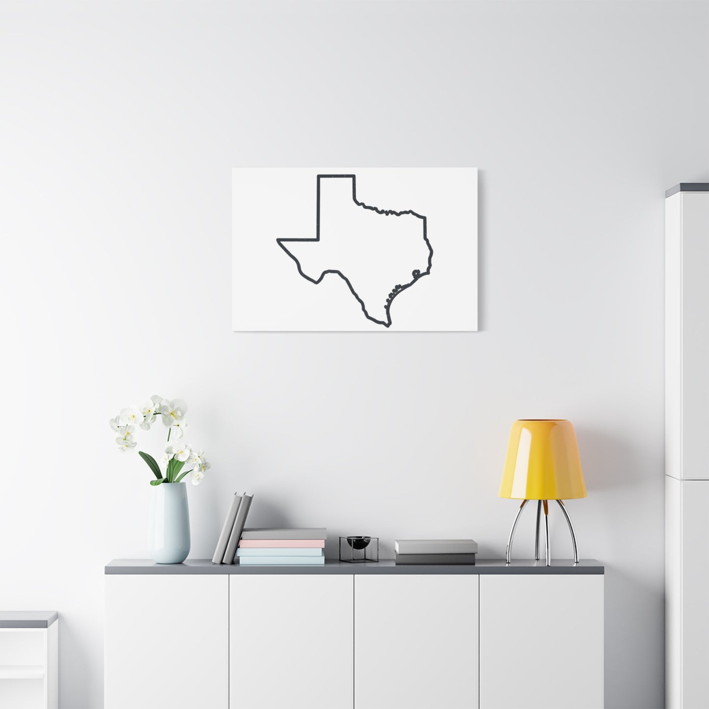 Texas Outline Canvas Wall Art