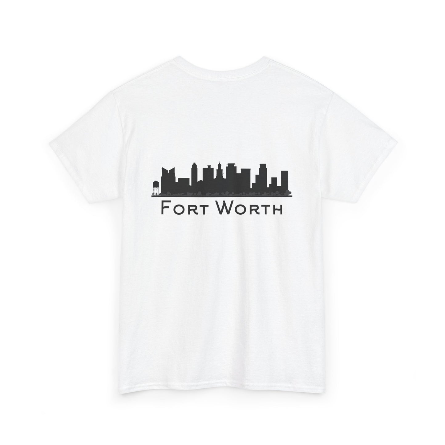Fort Worth Skyline T-Shirt — Texas Outline Chest Logo