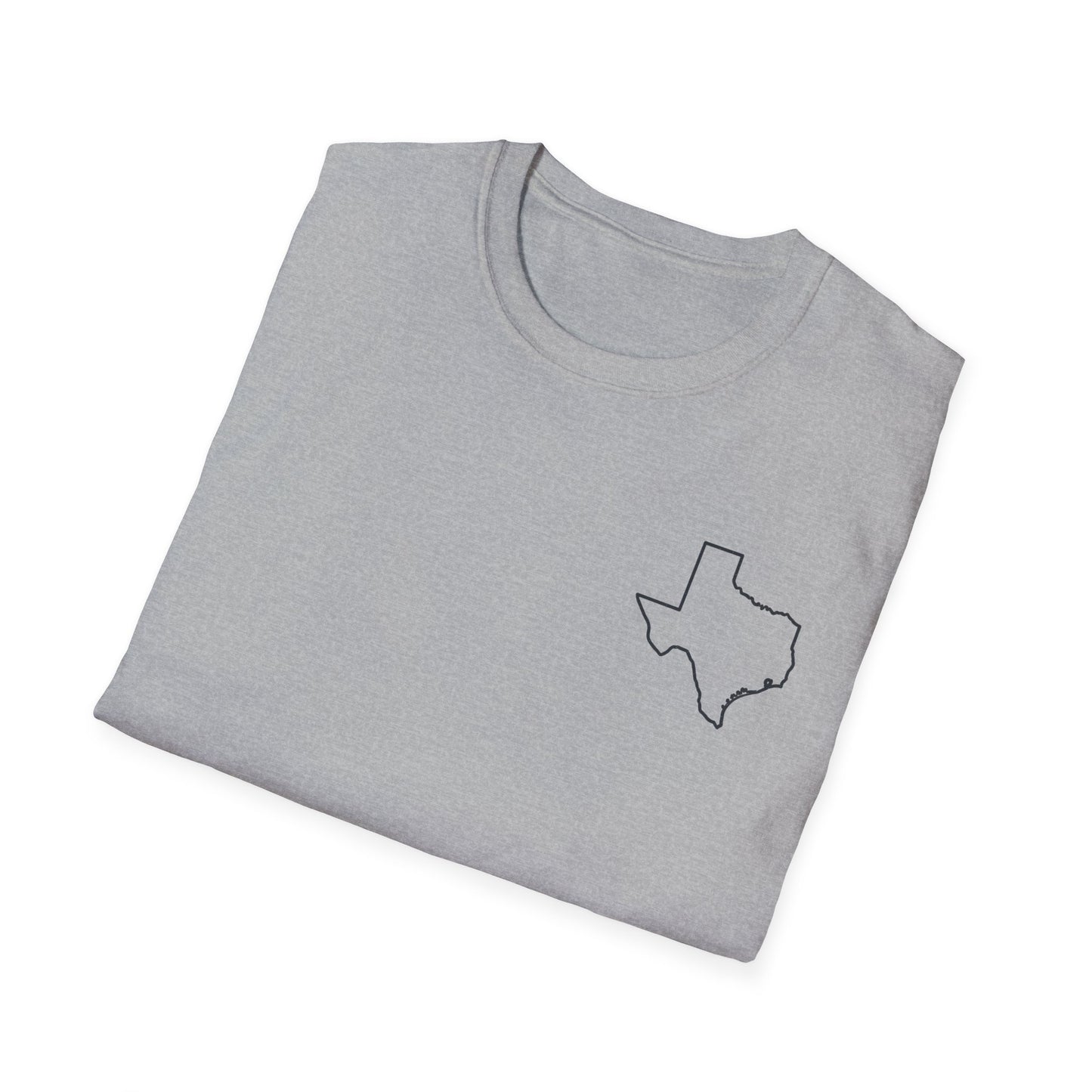 Dallas Skyline T-Shirt — Texas Cityscape Tee with Outline Pocket Map