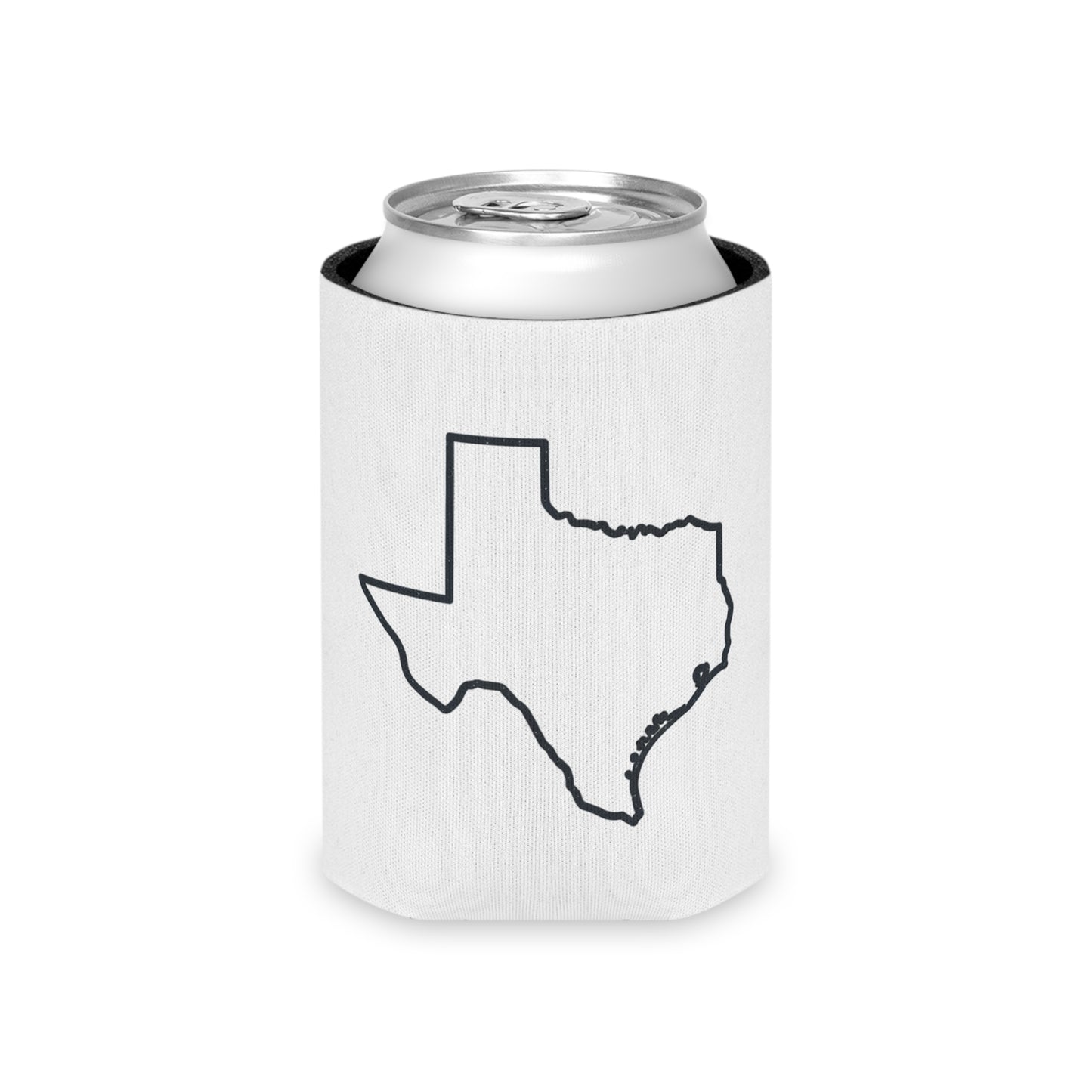 Texas Flag & Outline Can Cooler - State Pride Beverage Koozie