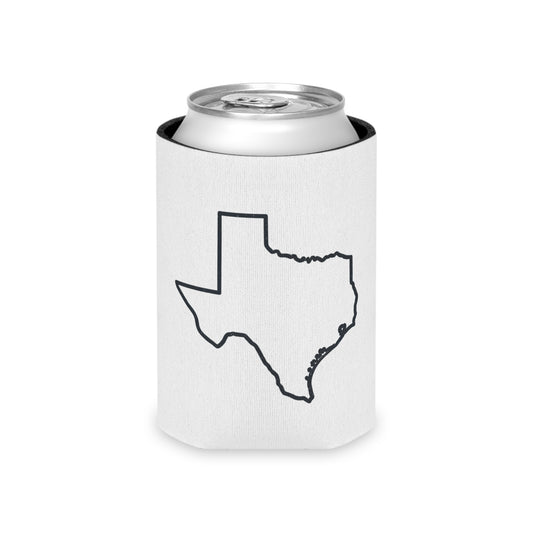 Texas Flag & Outline Can Cooler - State Pride Beverage Koozie