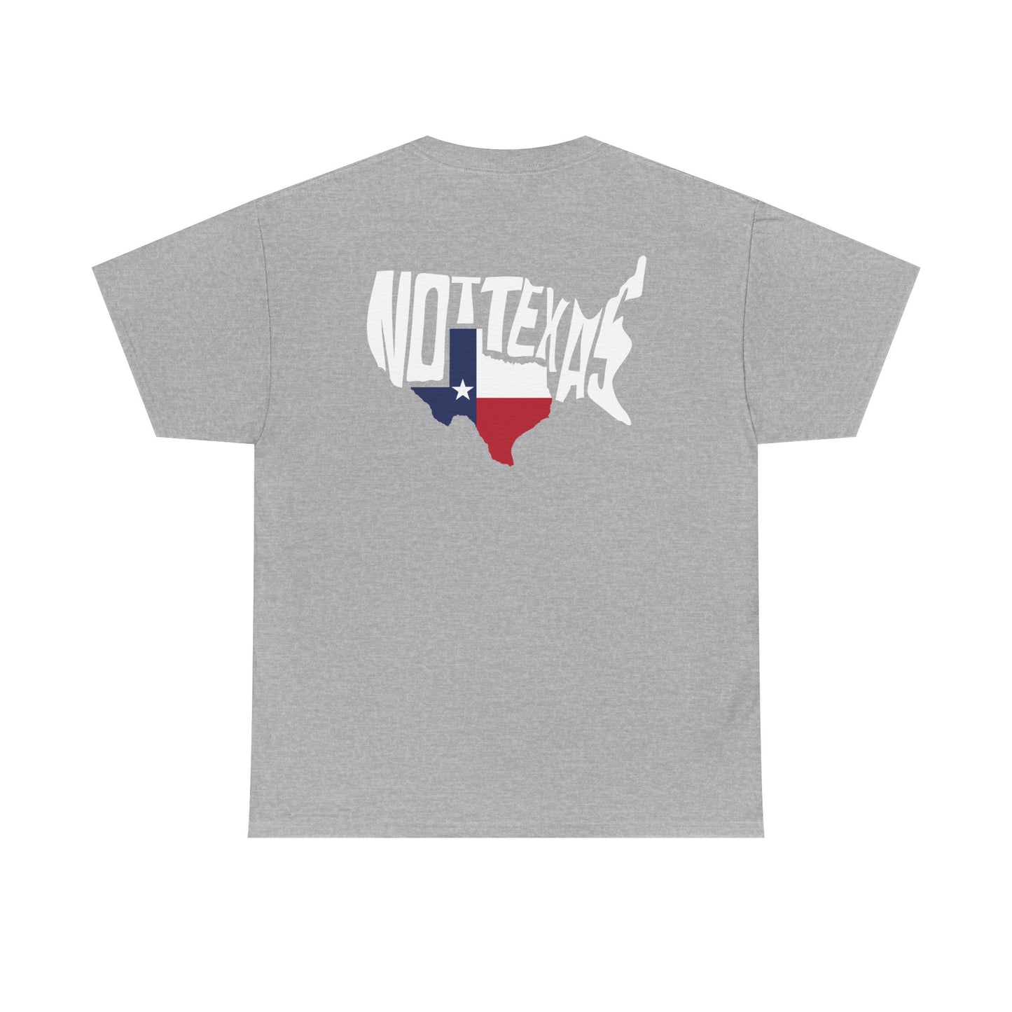 Texas Flag Outline T‑Shirt — Small Chest & Back Texas Map Design