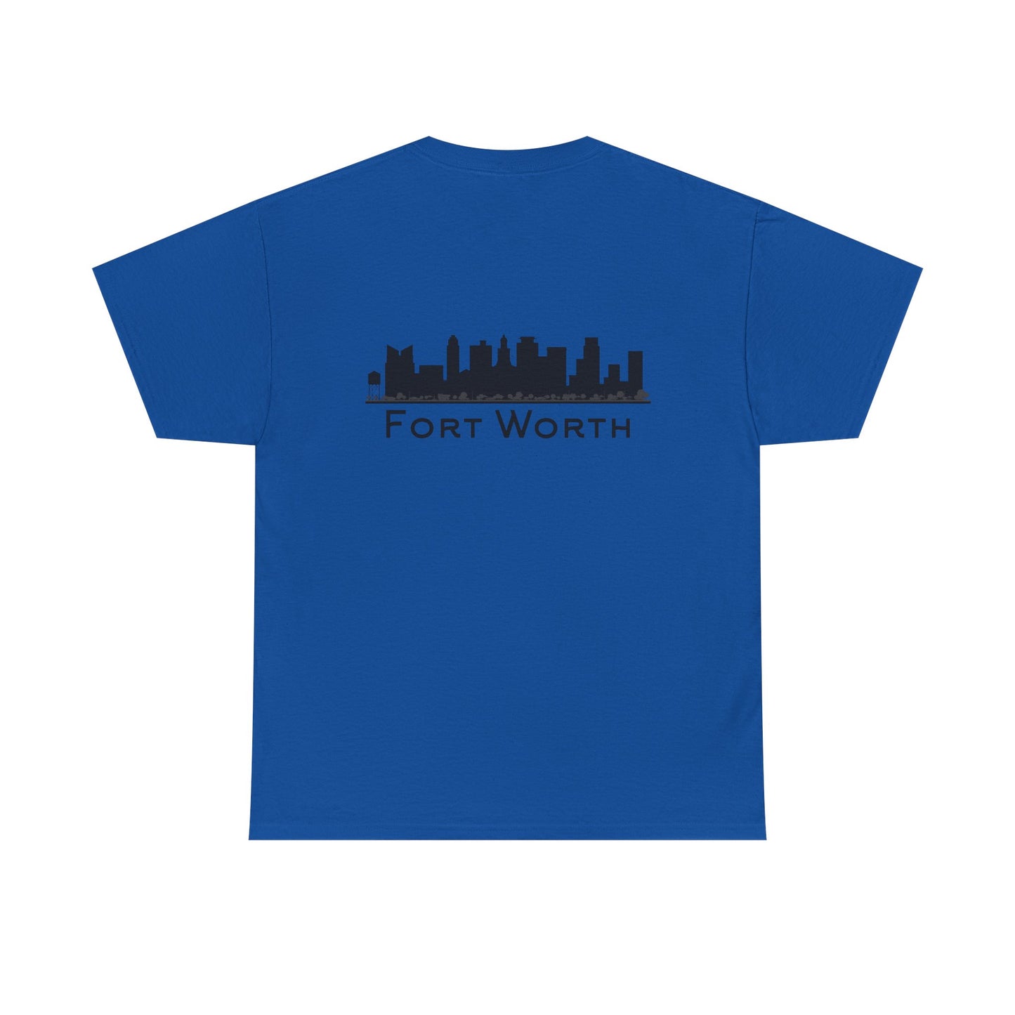 Fort Worth Skyline T-Shirt — Texas Outline Chest Logo