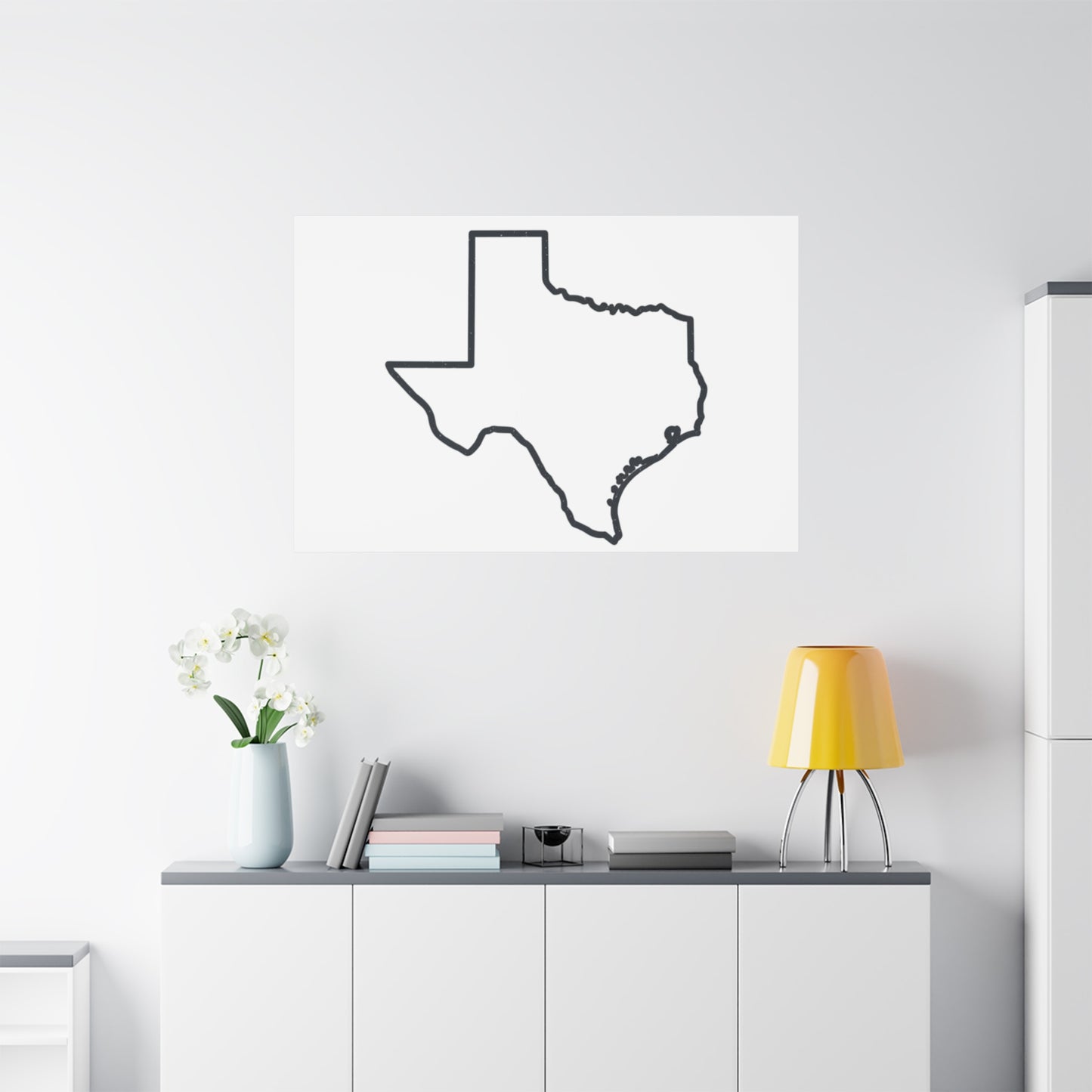 Texas Outline Canvas Wall Art