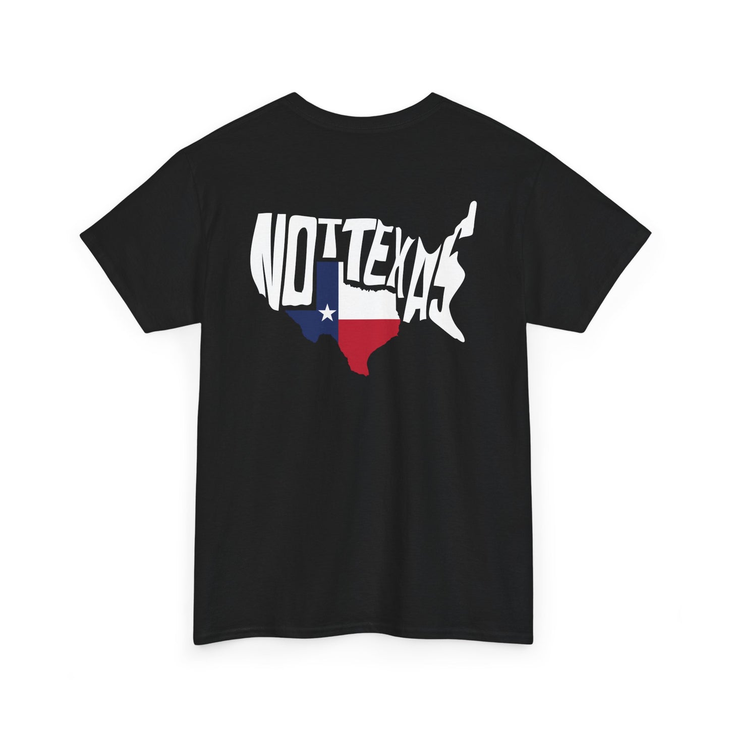 Texas Flag Outline T‑Shirt — Small Chest & Back Texas Map Design