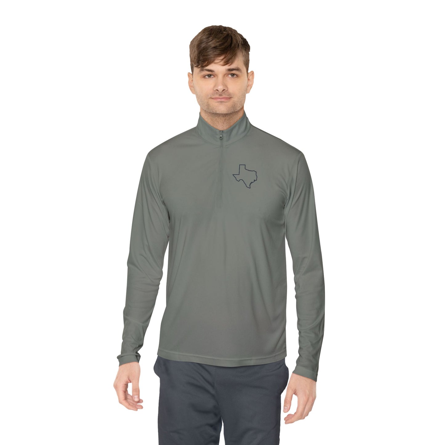 Texas Outline Quarter-Zip Pullover. Logo Only