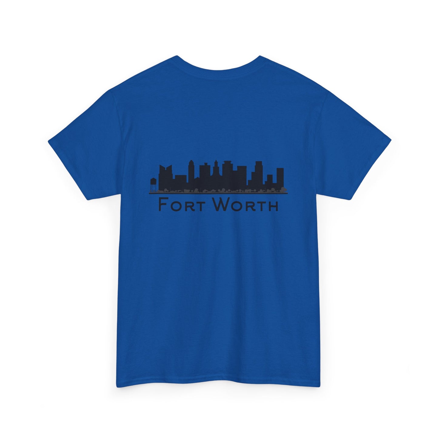 Fort Worth Skyline T-Shirt — Texas Outline Chest Logo