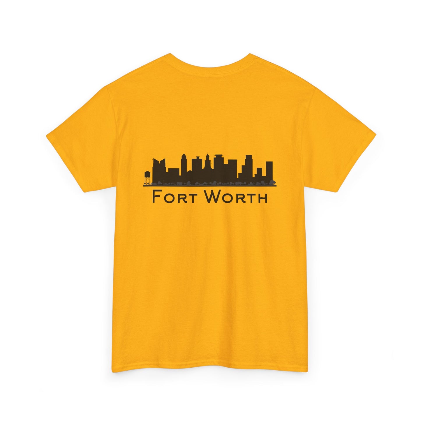Fort Worth Skyline T-Shirt — Texas Outline Chest Logo