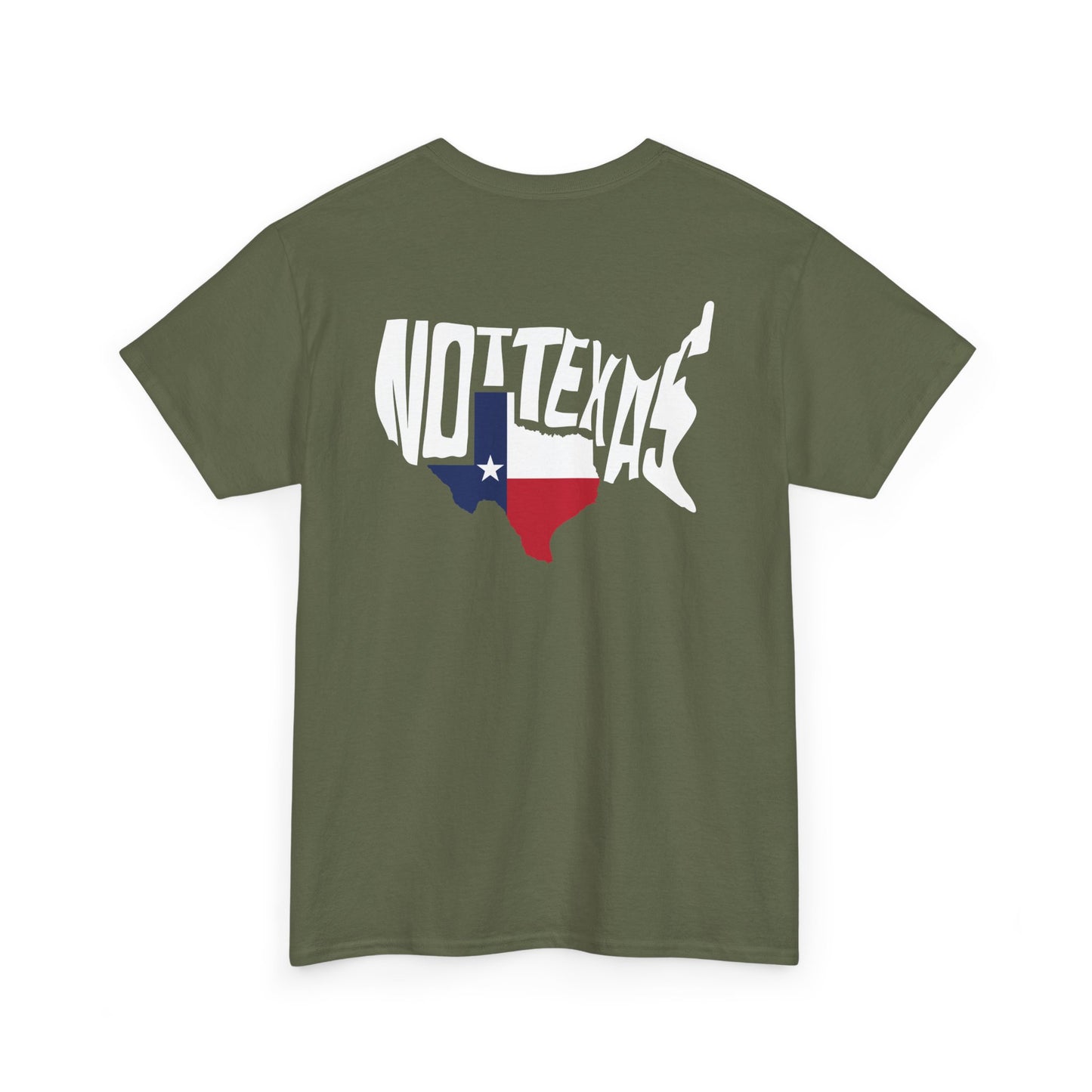 Texas Flag Outline T‑Shirt — Small Chest & Back Texas Map Design