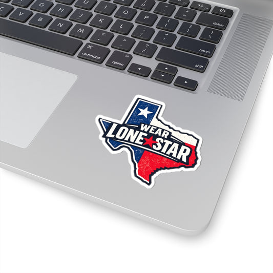 Wear Lone Star Texas Flag Sticker — Kiss-Cut Vinyl Decal for Laptops, Water Bottles & Cars