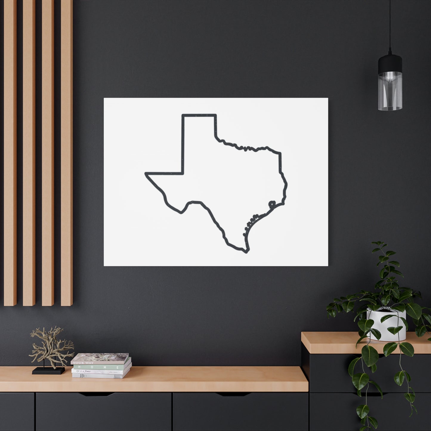 Texas Outline Canvas Wall Art