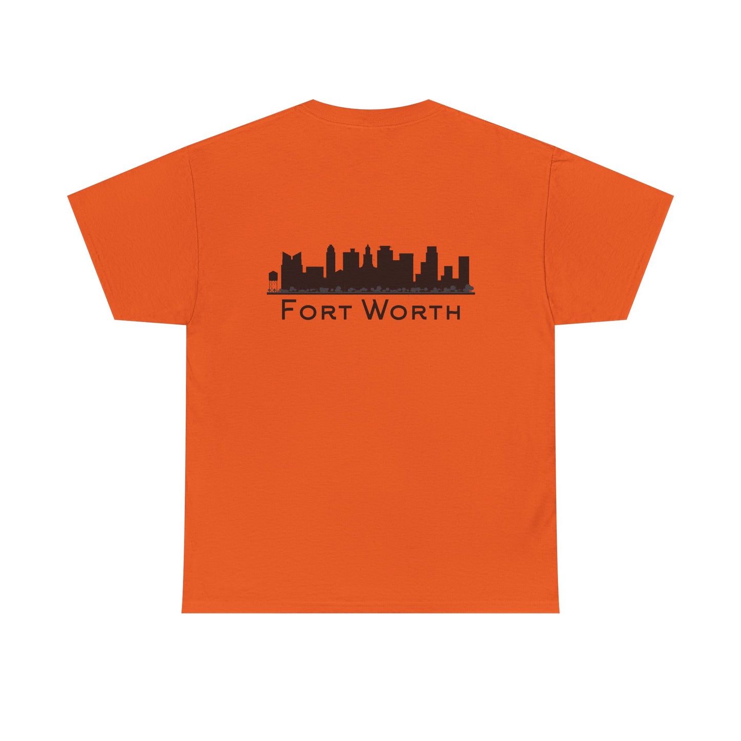 Fort Worth Skyline T-Shirt — Texas Outline Chest Logo