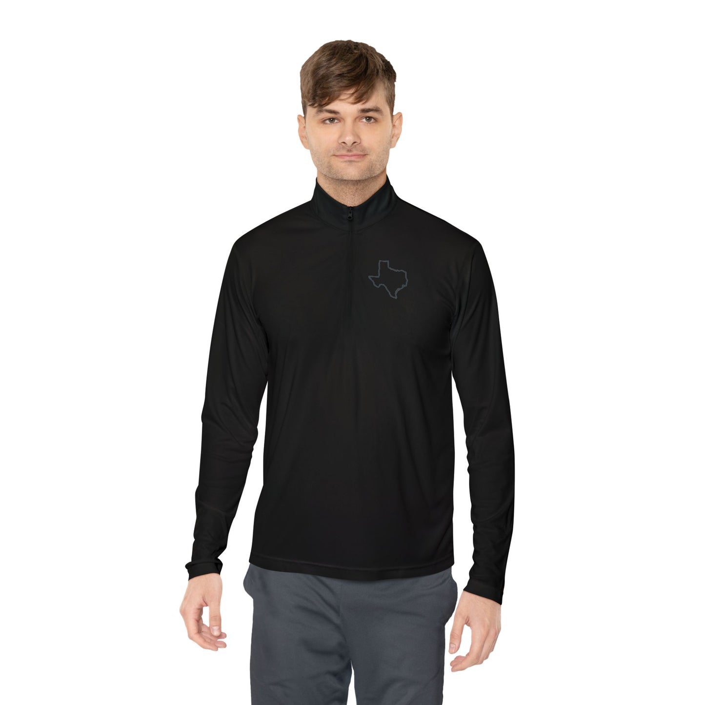 Texas Outline Quarter-Zip Pullover. Logo Only
