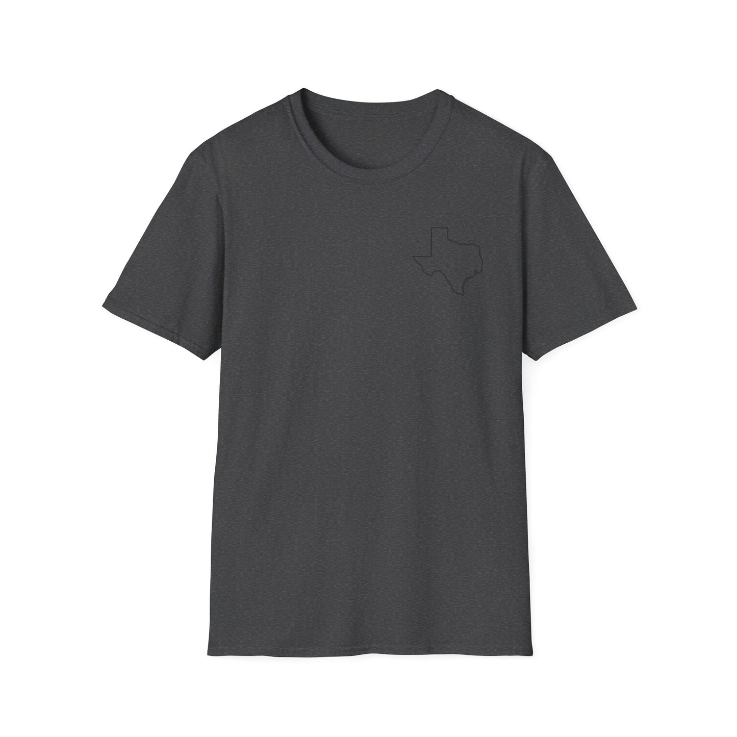 Dallas Skyline T-Shirt — Texas Cityscape Tee with Outline Pocket Map