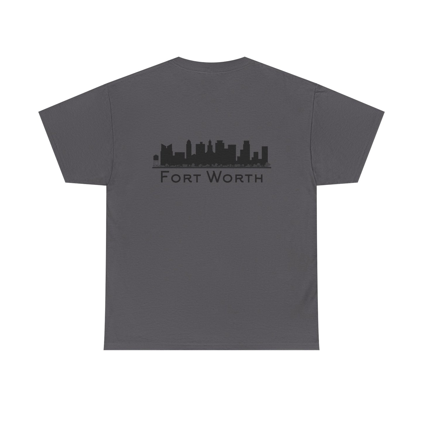 Fort Worth Skyline T-Shirt — Texas Outline Chest Logo