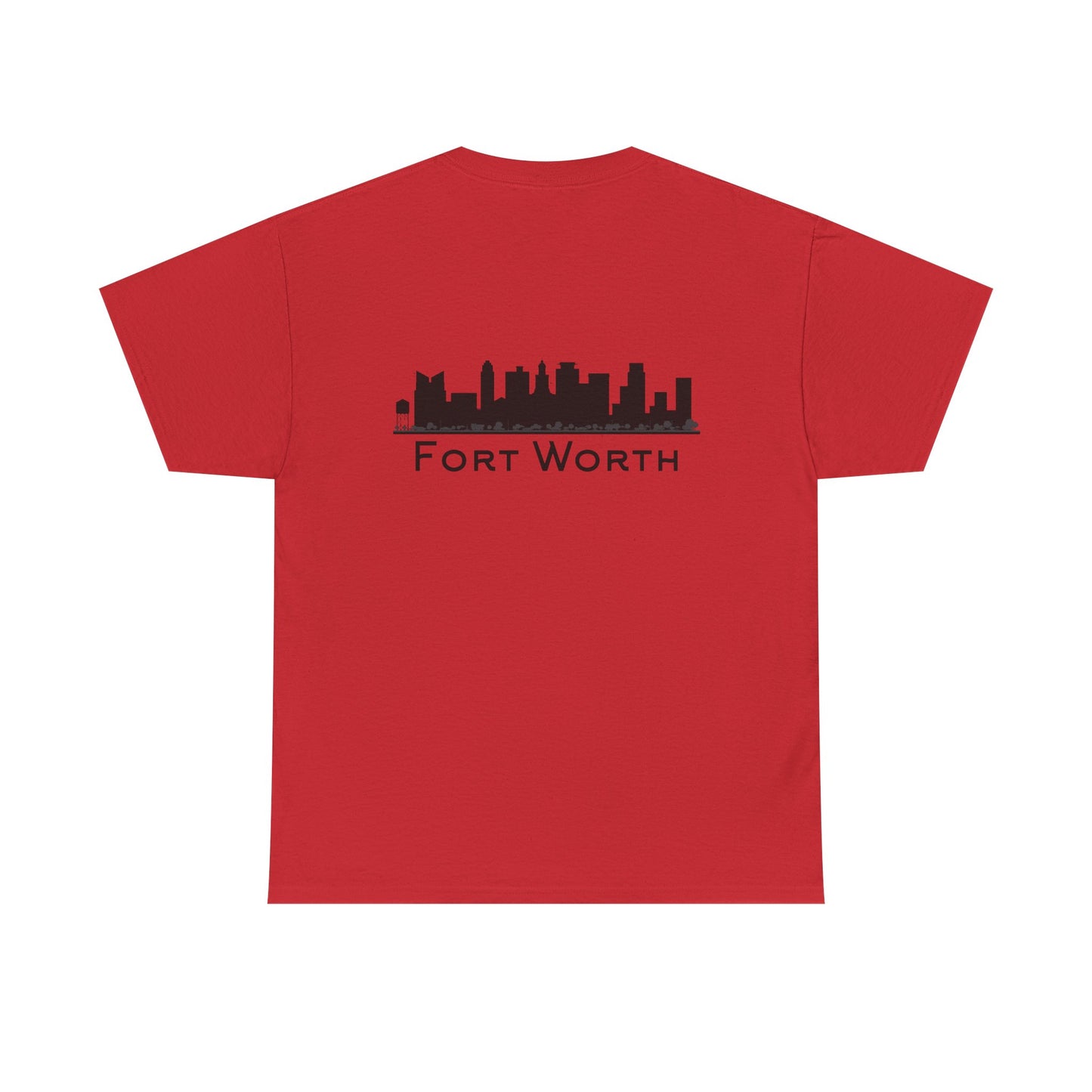 Fort Worth Skyline T-Shirt — Texas Outline Chest Logo