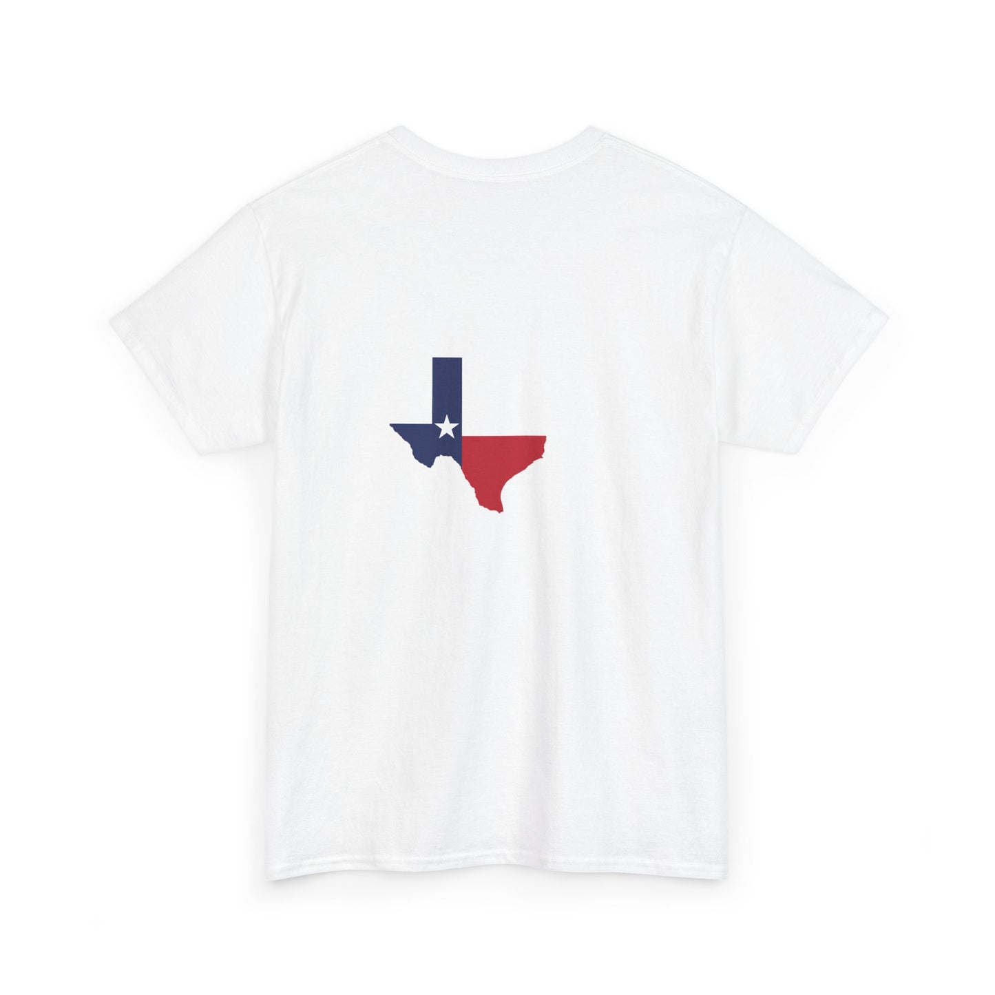Texas Flag Outline T‑Shirt — Small Chest & Back Texas Map Design