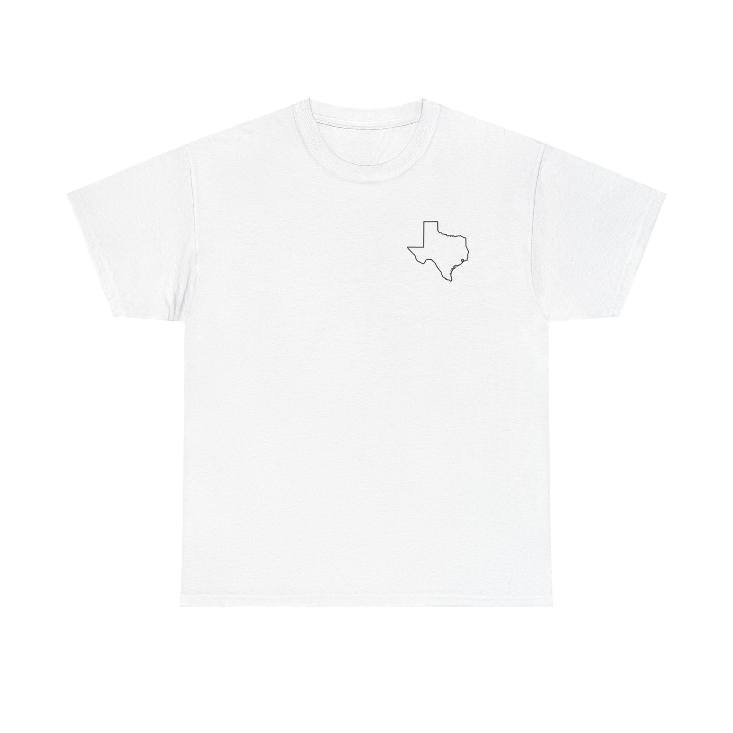 Fort Worth Skyline T-Shirt — Texas Outline Chest Logo