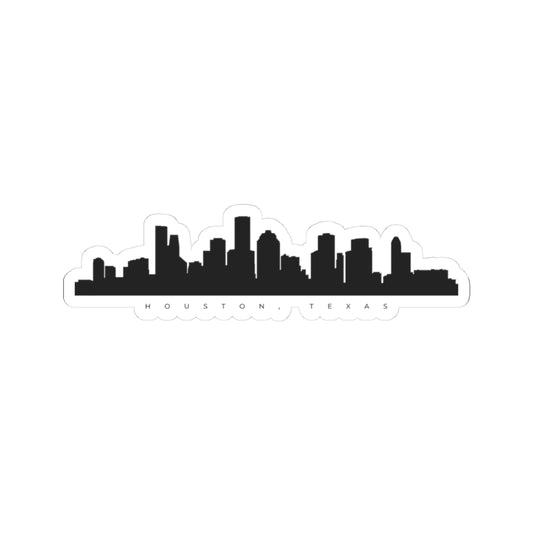 Houston Skyline Kiss-Cut Sticker — Minimal Black City Silhouette