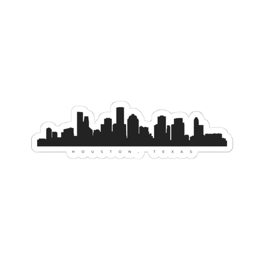 Houston Skyline Kiss-Cut Sticker — Minimal Black City Silhouette