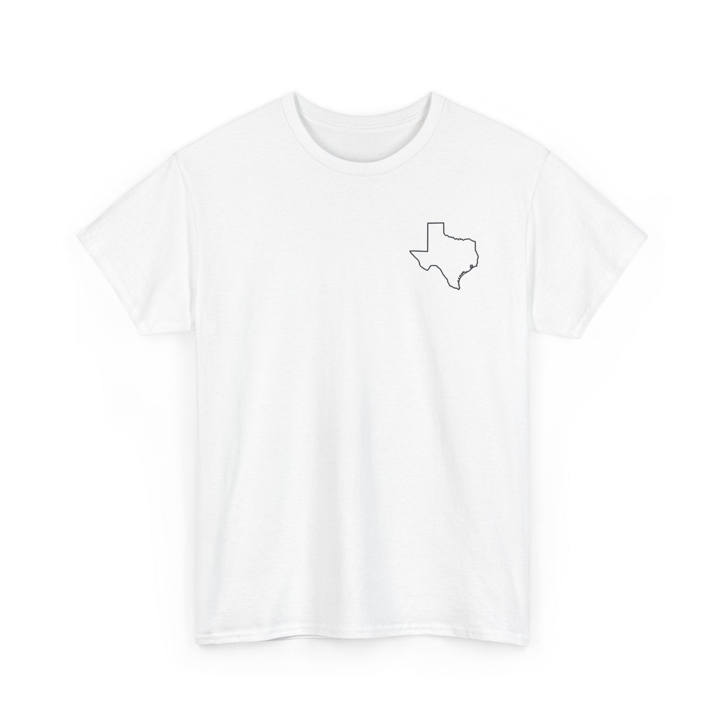 Fort Worth Skyline T-Shirt — Texas Outline Chest Logo
