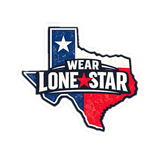 Wear Lone Star Texas Flag Sticker — Kiss-Cut Vinyl Decal for Laptops, Water Bottles & Cars
