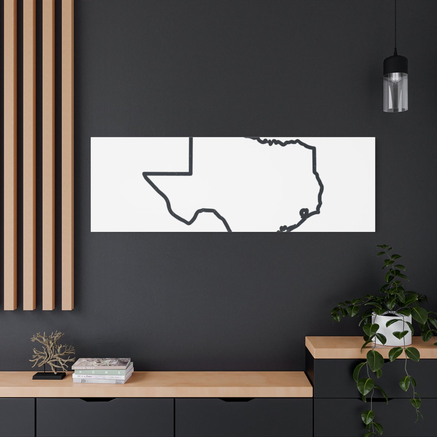Texas Outline Canvas Wall Art