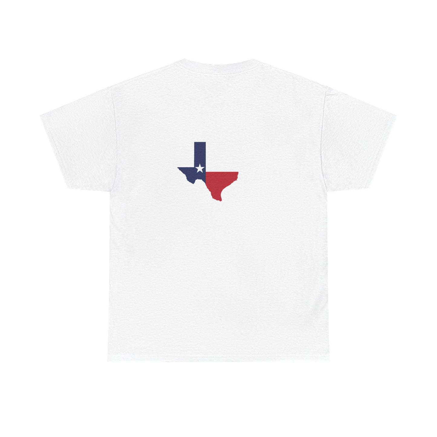 Texas Flag Outline T‑Shirt — Small Chest & Back Texas Map Design