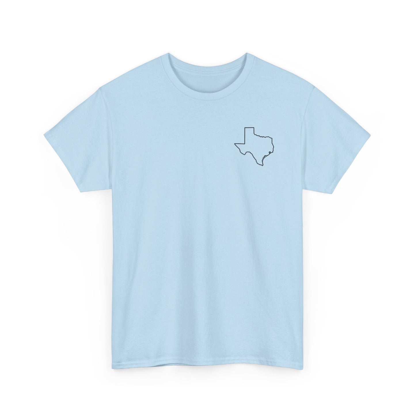Fort Worth Skyline T-Shirt — Texas Outline Chest Logo