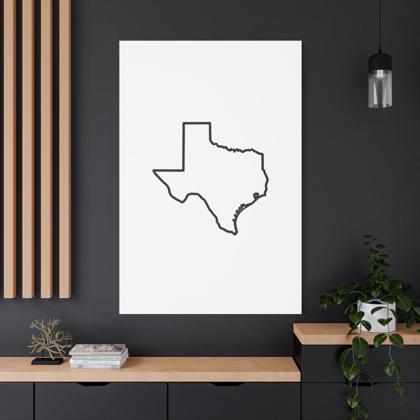 Texas Outline Canvas Wall Art