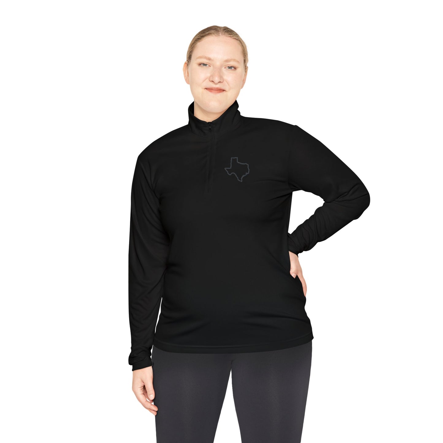 Texas Outline Quarter-Zip Pullover. Logo Only