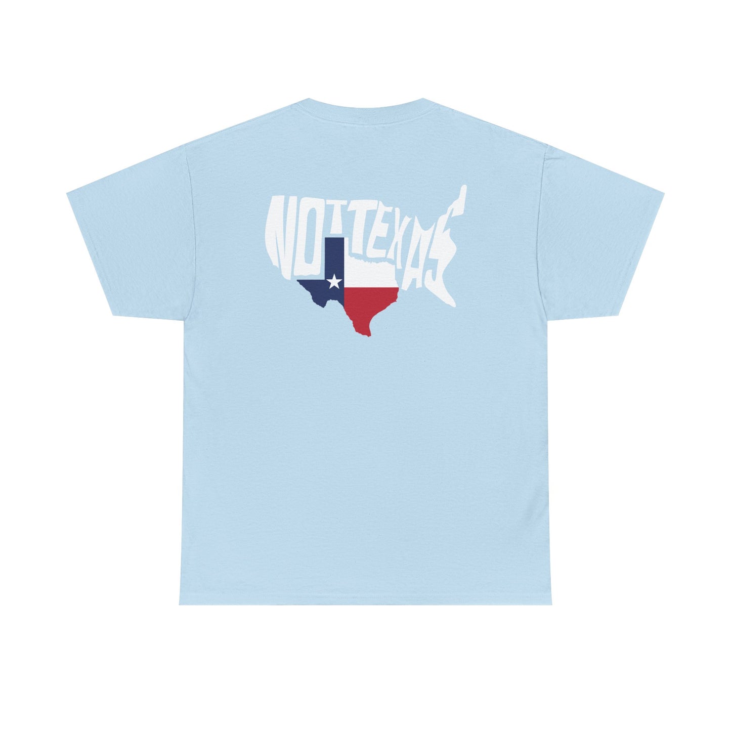 Texas Flag Outline T‑Shirt — Small Chest & Back Texas Map Design