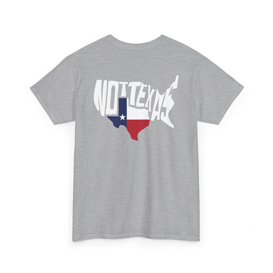 Texas Flag Outline T‑Shirt — Small Chest & Back Texas Map Design