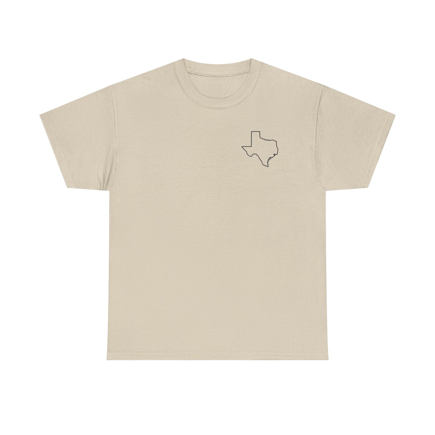 Fort Worth Skyline T-Shirt — Texas Outline Chest Logo