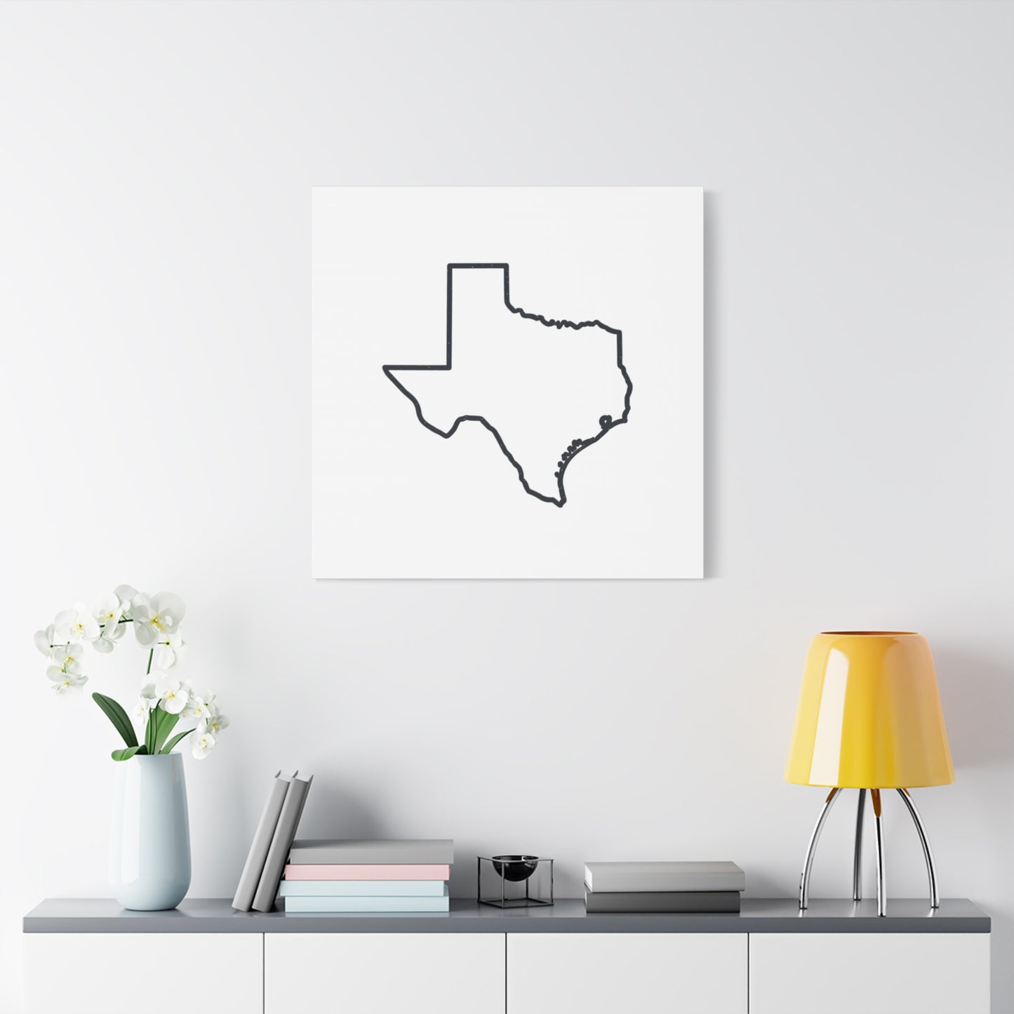 Texas Outline Canvas Wall Art
